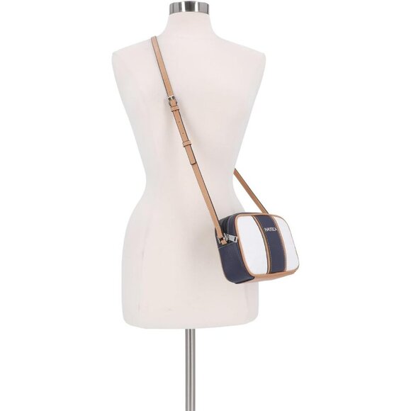 Women's White (Woven) PU leather Candid Camera Adjustable Crossbody Bag - Picture 5 of 5